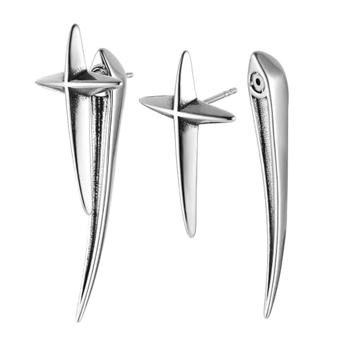 HZMAN Cross Star Earring in Stainless Steel for Men and Women