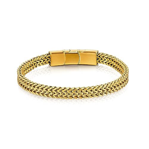 Stainless Steel Magnetic Clasp Mens Franco Chain Bracelet