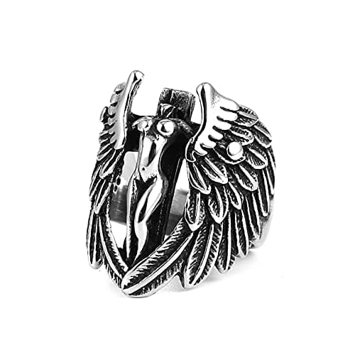 Vintage Angel Wing Stainless Steel Ring