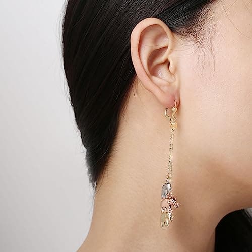 Elephant Dangle Drop Earrings for Women and Girls