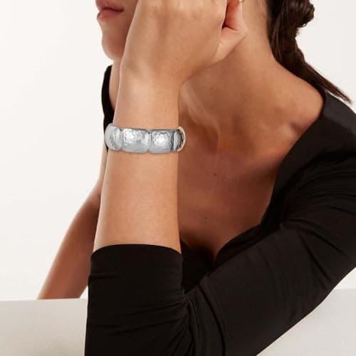 HZMAN Thick Wide High Polished Bangle Bracelet for Women Jewelry Gift