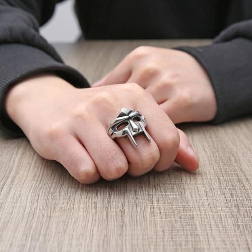 HZMAN Spartan Stainless Steel Ring for Men - Commemorate MF DOOM