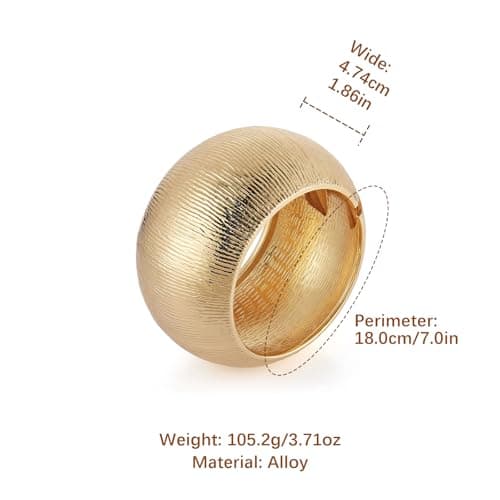 HZMAN Thick Wide Chunky 7.0 Inch Bangle Bracelet for Women