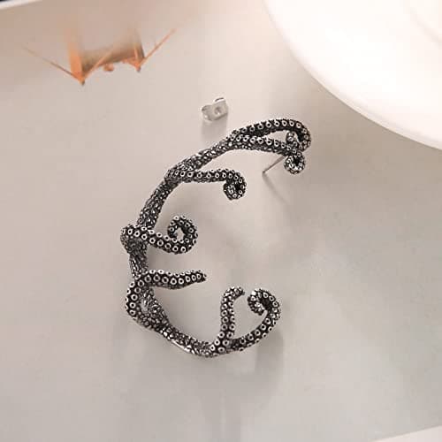 HZMAN Stainless Steel Ear Cuff Earrings for Women and Men Stud