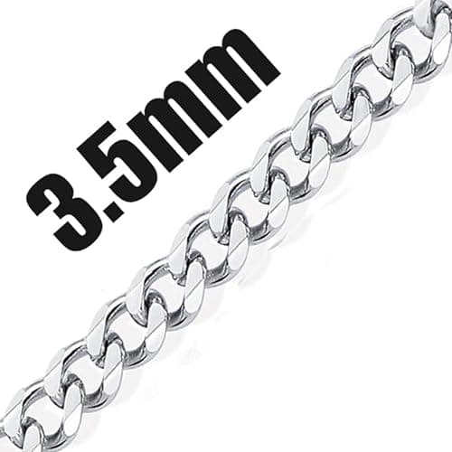 Fiusem Men's 14K Gold Plated Stainless Steel Chain Necklace, Silver Tone/Black, 16-28 Inches
