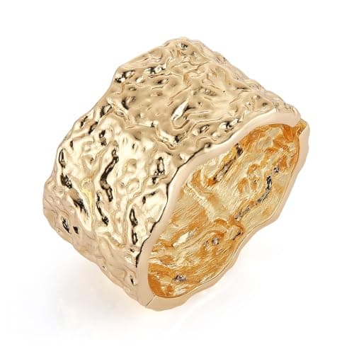 HZMAN Thick Wide Open Hinge Bangle Bracelets for Women Jewelry Gift