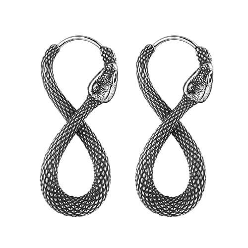 Snake Earrings Stainless Steel Retro Gothic Punk Hoop Earring Biker Party Jewelry Gift