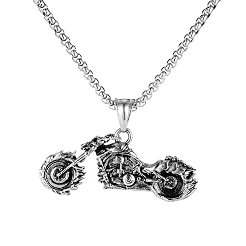 Stainless Steel Square Pearl Chain Punk Necklaces for Men