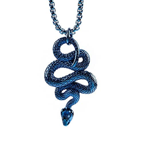 OAKKY Men's Gothic Stainless Steel Snake Animal Pendant Necklace