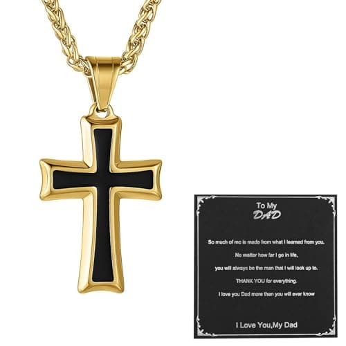 Mens Stainless Steel Cross Necklace