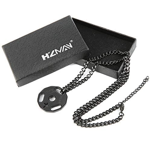 Stainless Steel Dumbbell Barbell Pendant Necklace
