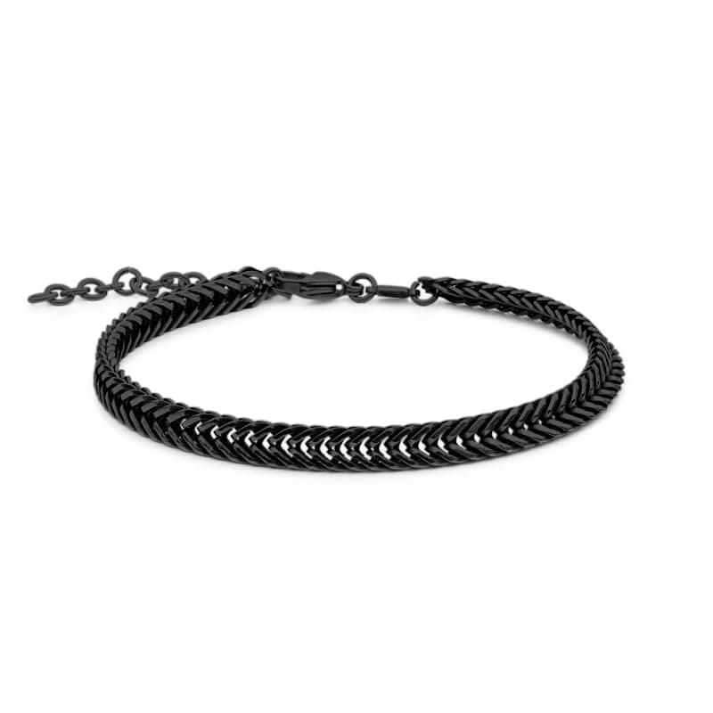 Galis Men's Premium Stainless Steel Snake Chain Bracelet, Silver Plated 7.5"