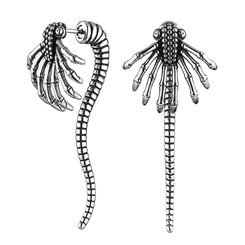 Alien Facehugger Earrings - Retro Gothic Punk Stainless Steel Stud Earrings for Men and Women