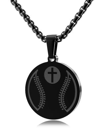 Stainless Steel Sports Pendant Necklace with Bible Verse - Luke 1:37
