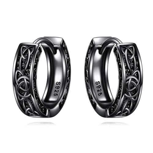 Celtic Knot Hoop Earrings 925 Sterling Silver Vintage Irishmens Women