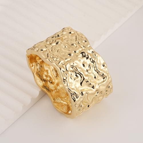 HZMAN Thick Wide Open Hinge Bangle Bracelets for Women Jewelry Gift