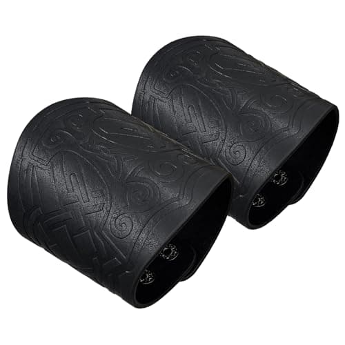 HiiFeuer 2 PCS Viking Embossed Faux Leather Cuff Bracelet