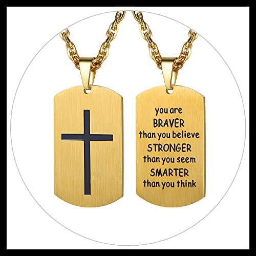 PROSTEEL Stainless Steel Cross Jewelry Dog Tags Pendant