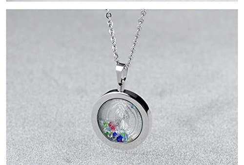 MISHOWNET Stainless Steel Rhinestone Our Lady of Guadalupe Pendant Necklace for Women