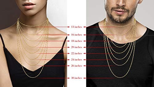 18K Gold Over Sterling Silver Diamond-Cut Figaro Chain Necklace for Women Men