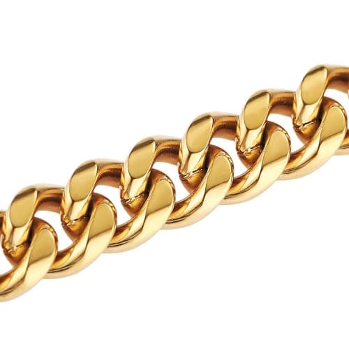 Stainless Steel Men's Gold Chain Hip Hop Necklace