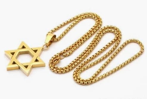 STEELTIME NYC Men's Stainless Steel Star of David Pendant Necklace - Jewish Men's Accessory