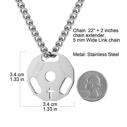 Men's Stainless Steel Dumbbell Pendant Necklace
