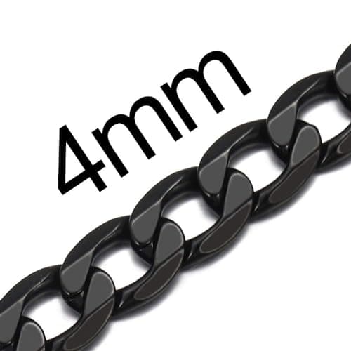Men's Stainless Steel Cuban Link Chain Necklace, Silver/Black/Gold Plated, 4/6/9mm, 18-30 inches, Gift Jewelry