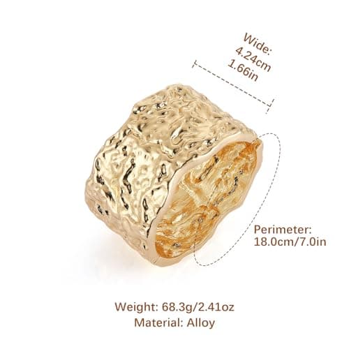 HZMAN Thick Wide Open Hinge Bangle Bracelets for Women Jewelry Gift