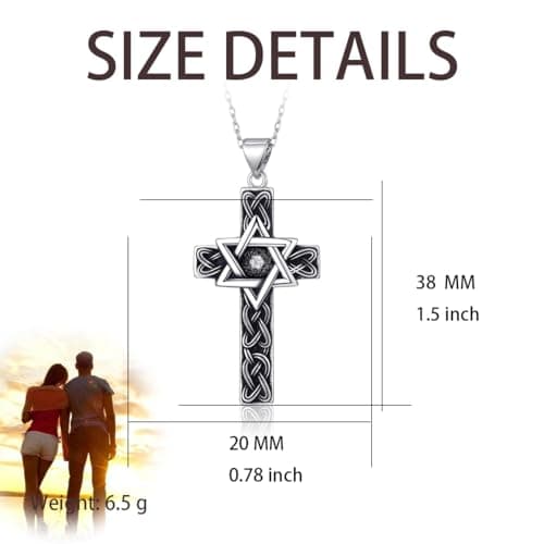 TALYKONG Celtic Cross Necklace & Star of David for Men & Women Judaic Jewelry Gifts