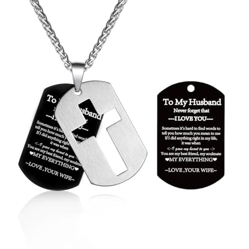 Stainless Steel Cross Necklace for Men and Boys with Lord's Prayer Pendant