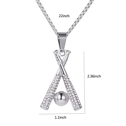Stainless Steel Baseball Pendant Necklace for Lovers and Fans