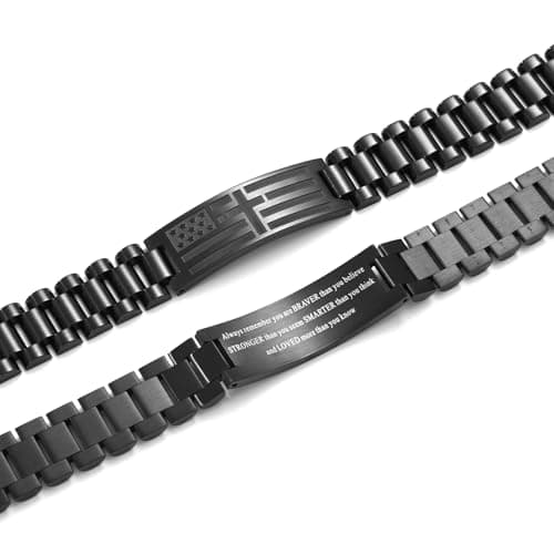 GLEZZA American Flag Cross Bible Verse Bracelet - Graduation Gift for Men & Teens