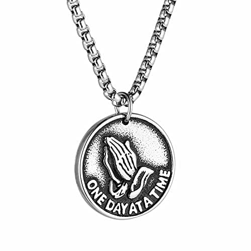 Christian Prayer Necklace Stainless Steel Pendant