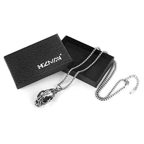 HZMAN Men's Gothic Stainless Steel Punk Pendant Necklace