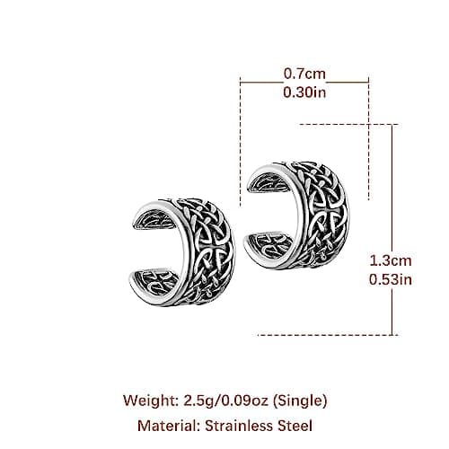HZMAN Celtic Knot Ear Cuff Earrings for Men & Women