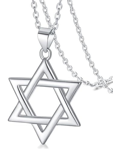 FaithHeart Sterling Silver Star of David Pendant for Women & Men