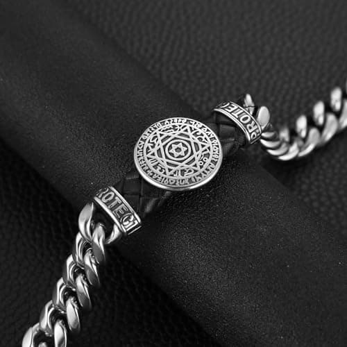 HZMAN Men's Silver Heavy Stainless Steel 8.5" Cuban Link Bracelet
