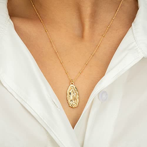 Ascona Virgin Mary Gold/Silver Pendant Necklace for Women