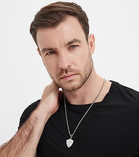 Stainless Steel Men Shield Armor of God Necklace