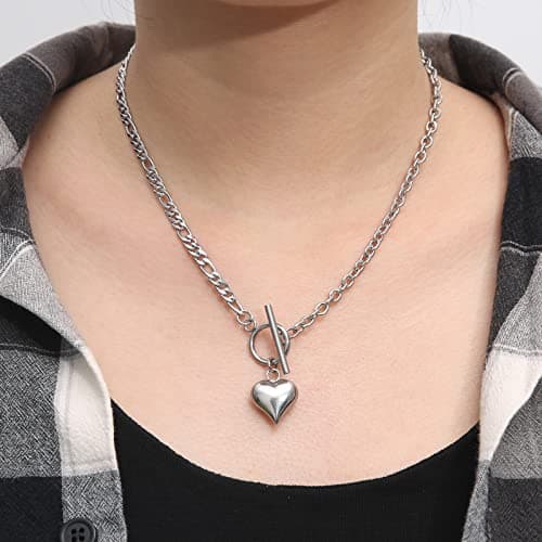 Women's Stainless Steel Heart Pendant Multilayer Necklace