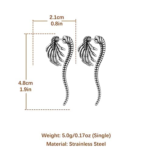 Alien Facehugger Earrings - Retro Gothic Punk Stainless Steel Stud Earrings for Men and Women