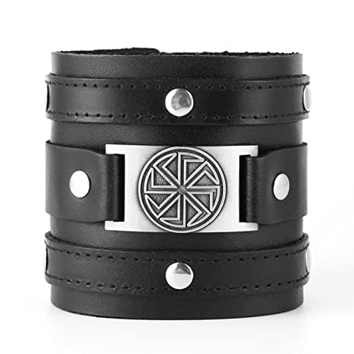 Men's Viking Style Leather Cuff Bracelet