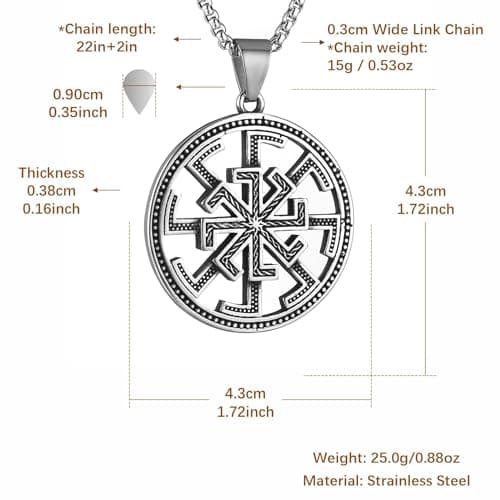 HZMAN Kolovrat Stainless Steel Retro Slavic Pendant Jewelry Gift