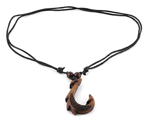 HZMAN Fish Hook Pendant Necklace - Maori Tribal Style