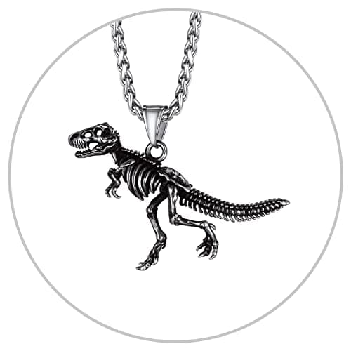Richsteel Men's Crocodile T-Rex Skeleton Punk Jewelry