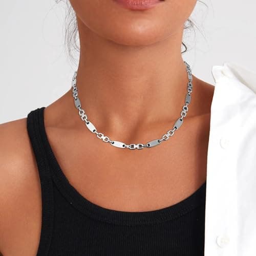 HZMAN 7mm Stainless Steel Chain for Men, 18'', 22'', 26''