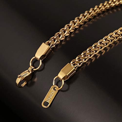 Stainless Steel Franco Square Box Link Chain Necklace for Men and Women