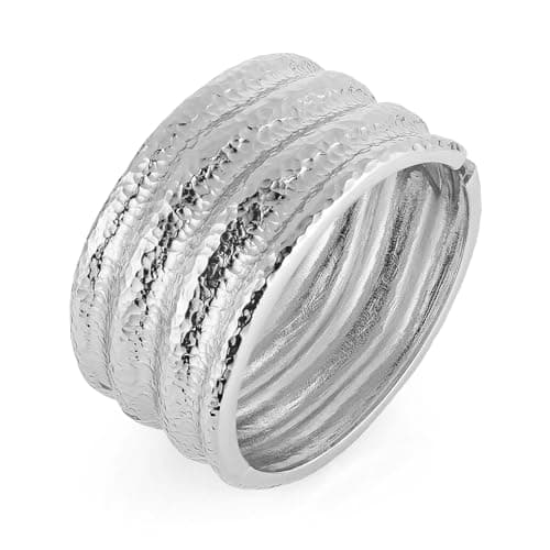 HZMAN Thick Wide Irregular Open Hinge Bracelet for Women