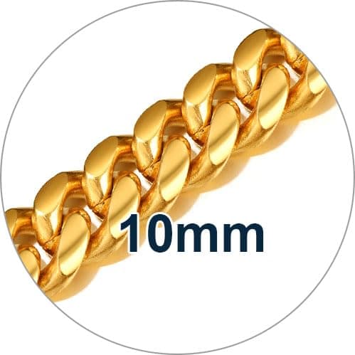 ChainsPro Men's Chunky Cuban Chain Necklace, Gold Plated, 18-30inch Length